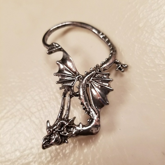 Playful Dragon Ear Cuff ~ for Peirced left ear - Picture 3 of 4